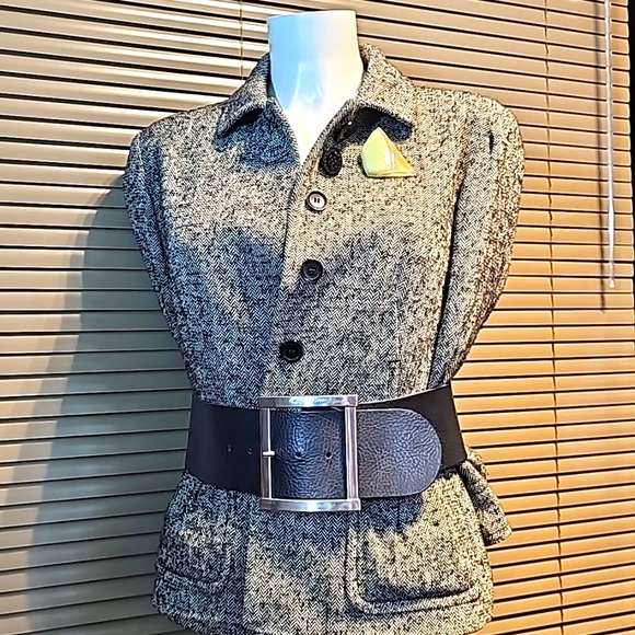 SOLD size 18-22 - wide leather belt, fits waist 35-40in (89-102cm) - M&S Per Una - Picture 10 of 16